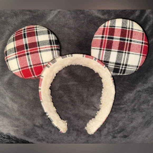 Disney Parks Mickey Mouse Plaid Christmas Ear Headband Disney Parks Mickey Mouse Plaid Christmas Ear Headband for  main image 4